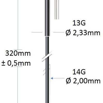 ALPINA SPAAK ZWART RVS 13G/320MM/Ø2.00MM VOOR SPAAKMACHINE P/100